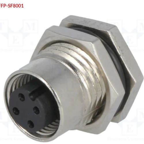 Amphenol   M12A-04PFFP-SF8001  圆形工业连接器   插座; M12;