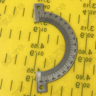 180度半圆刻度盘 半圆盘 带定位孔角度盘不锈钢角度盘76#53#1直销