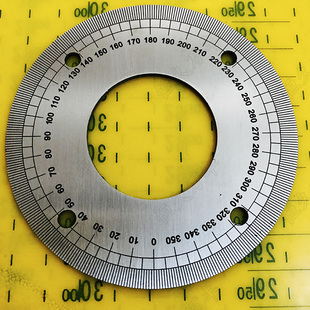 刻度盘 360度不锈钢盘 分度盘不锈钢角度盘90x40x2机械通用刻度盘
