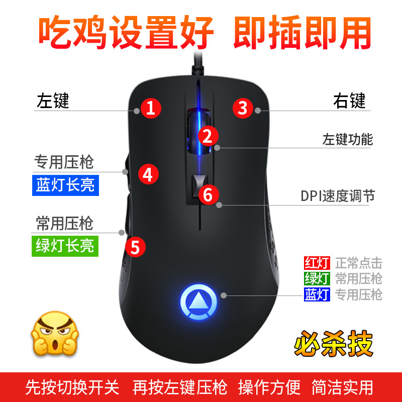 绝地吃鸡鼠标宏压枪无后座荒野pc和平PC手游助手刺激战场压抢