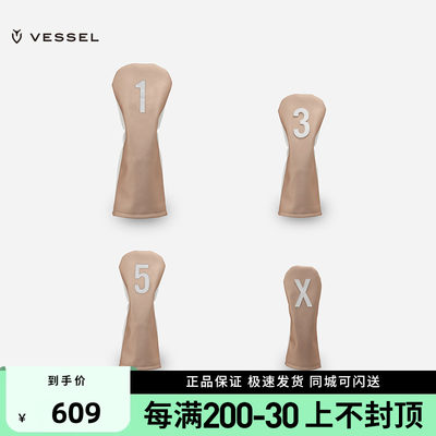 VESSEL新款高尔夫球杆套女士超纤皮革绒布内里推杆套防水耐用