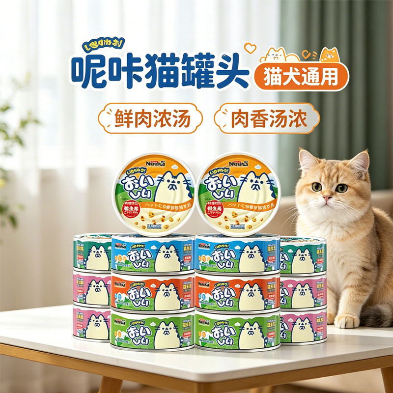 呢咔猫罐头宠物肉泥汤罐金枪鱼图片