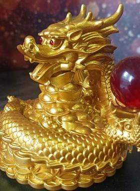 铜龙年吉祥物龙摆件十二生肖装饰品聚宝盆招客厅聚大黑天财神