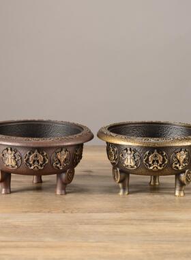 黄铜大悲咒八吉祥香炉家用室内供奉供佛观音财神上香烧香佛具用品