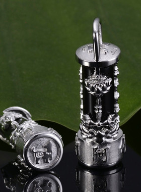 纯银十二生肖银吊坠挂件六字真言