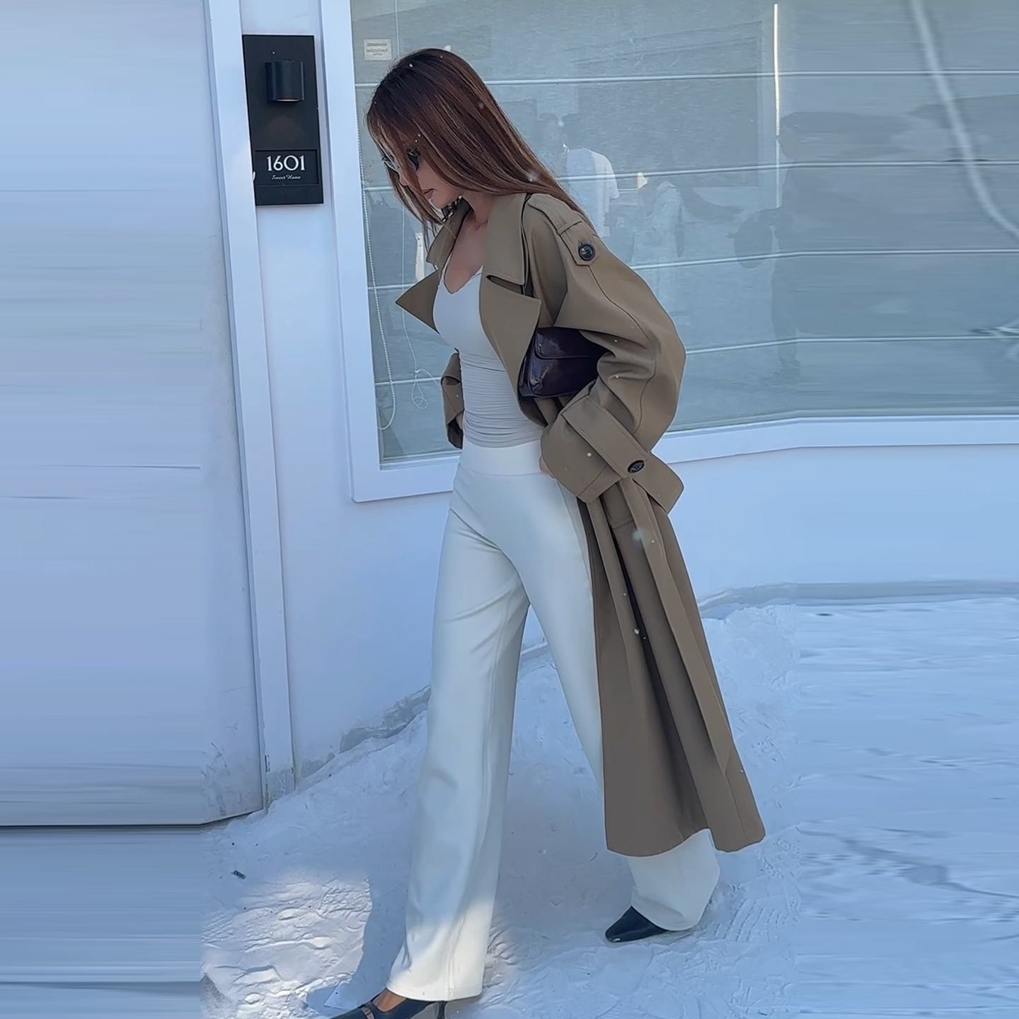 fitlife加绒秋冬直筒瑜伽裤女高腰阔腿收腹健身垂感显瘦休闲长裤