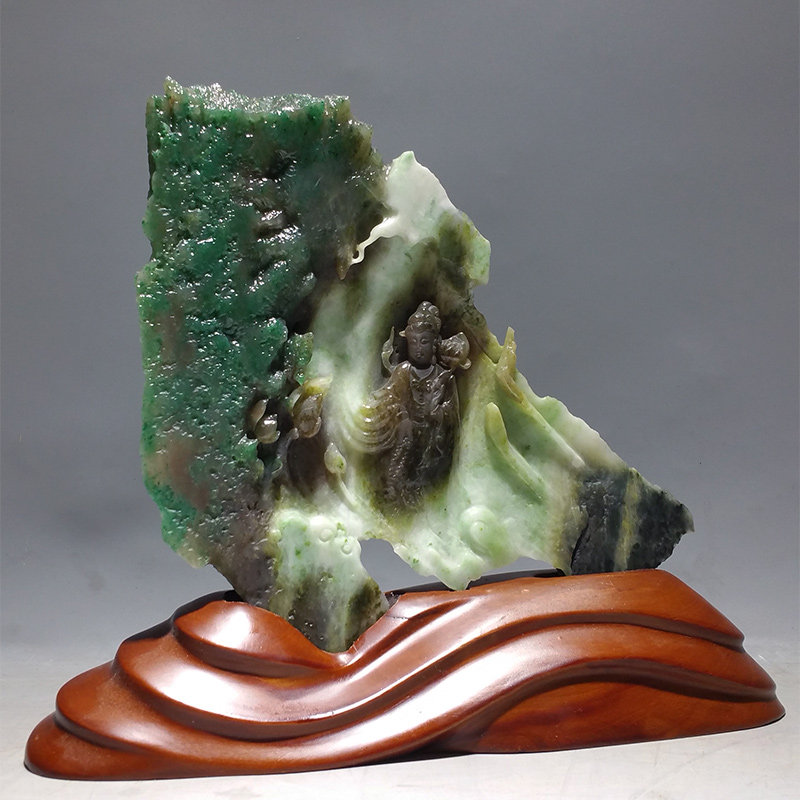 特价貔貅 观音 花鸟 山子摆件 天然独山玉石玉雕风水中式摆件镇宅