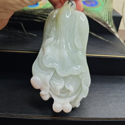 天然老坑料南阳独玉透水芙蓉粉白菜把件玩件男女玉石玉器礼物礼品