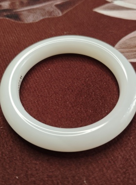 高档老坑和田玉手镯少女新疆羊脂白玉国风证玉石镯子妈妈女友女款