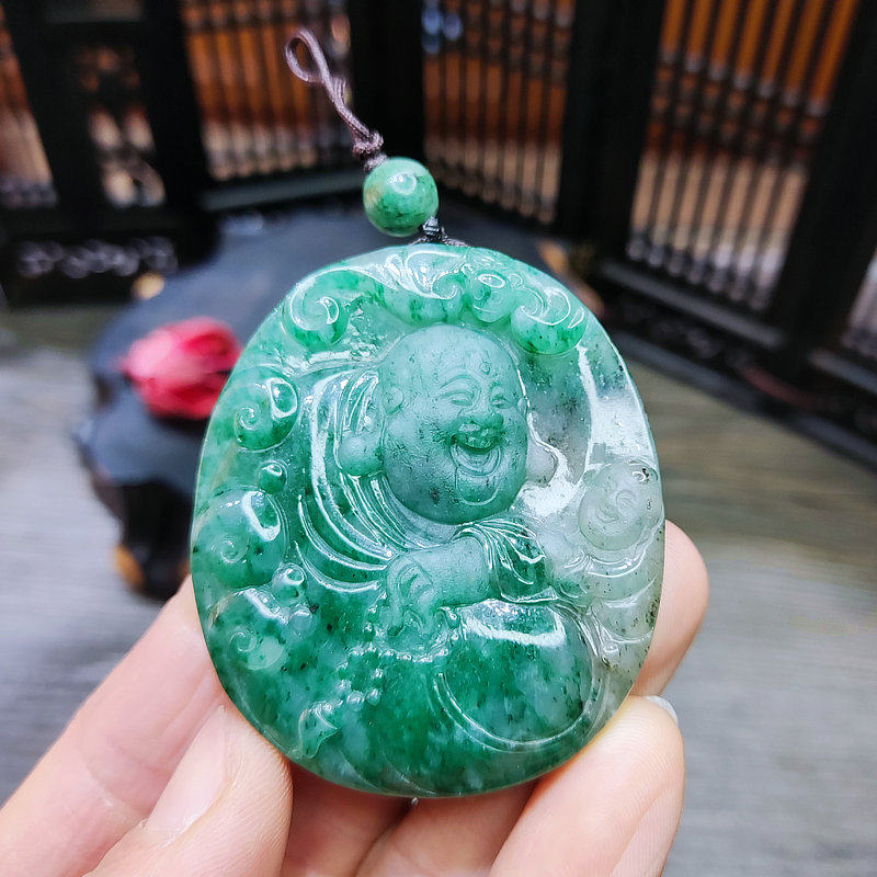 项链南阳独山玉玉佛弥勒佛挂件