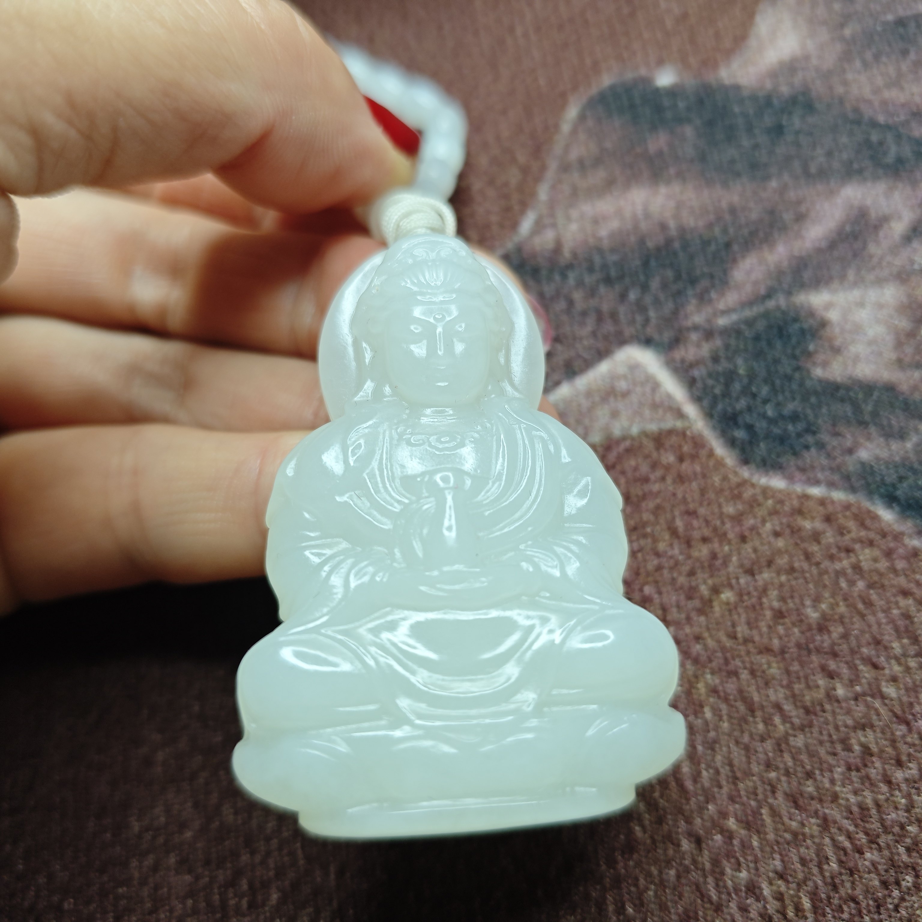 老坑天然和田玉净瓶观音菩萨吊坠挂件保真玉佩玉石玉坠项链男女