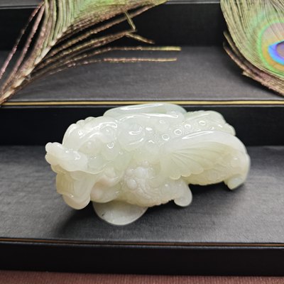 天然老坑料南阳独玉冰润满绿飘花大富大贵貔貅手把件摆件茶宠礼物