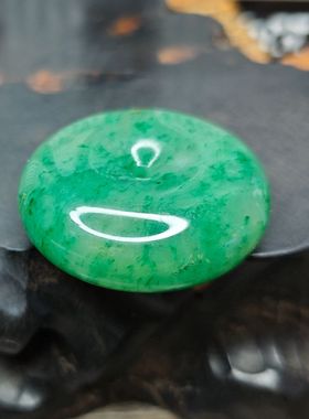 南阳独玉冰润翠绿厚实平安扣玉石吊坠礼物直径35.3mm厚12.5m重27g