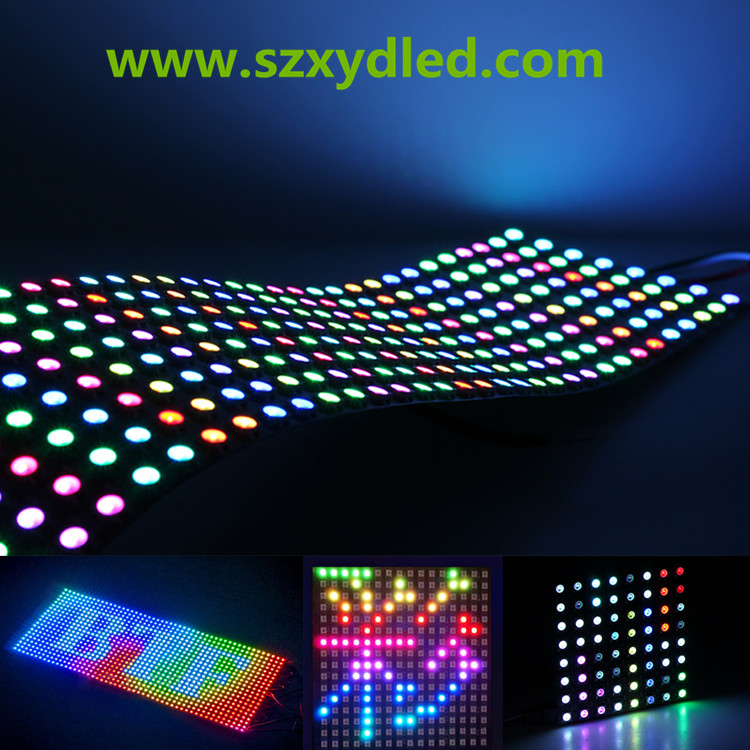 LED像素屏 内置WS2811ic 16*16全彩 小屏点阵屏5V贴片5050RGB 效果牛逼