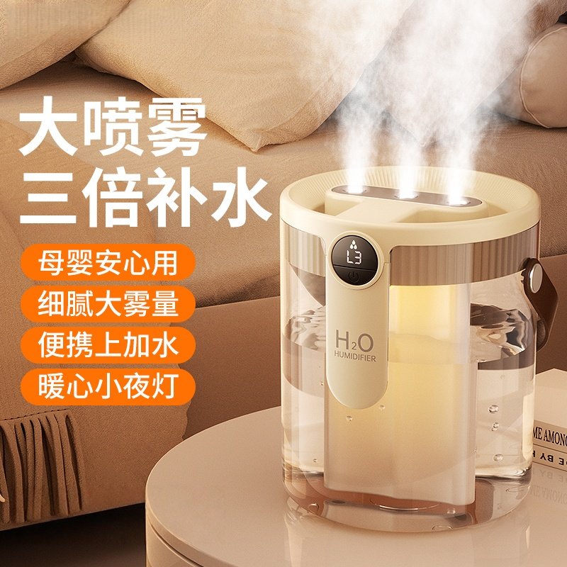 日本进口MUJIE加湿器2025新款小型三喷大雾量桌面家用补水保湿器