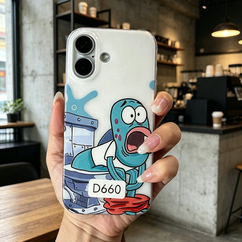 D660 马桶鱼 比奇堡 丑鱼 亚克力硬背软边IMD 17promax苹果17pro新款iphone16pro保护套15创意防摔全包手机壳