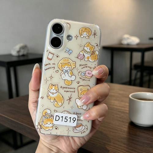 D1519 韩系鲷鱼烧小猫 亚克力硬背软边IMD 17promax苹果17pro新款iphone16pro保护套15创意防摔全包手机壳