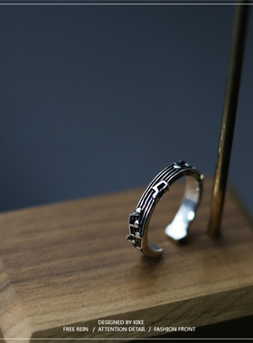 音符情侣开口戒指送人饰品