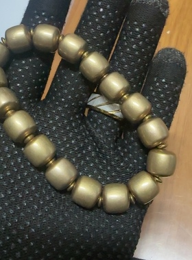 AartT加沉 黄铜手链铜珠子修行念珠手串金色佛珠大号