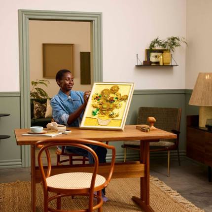 艺术积木31215·摆件系列梵高文森特礼物生活向日葵装饰模型10岁