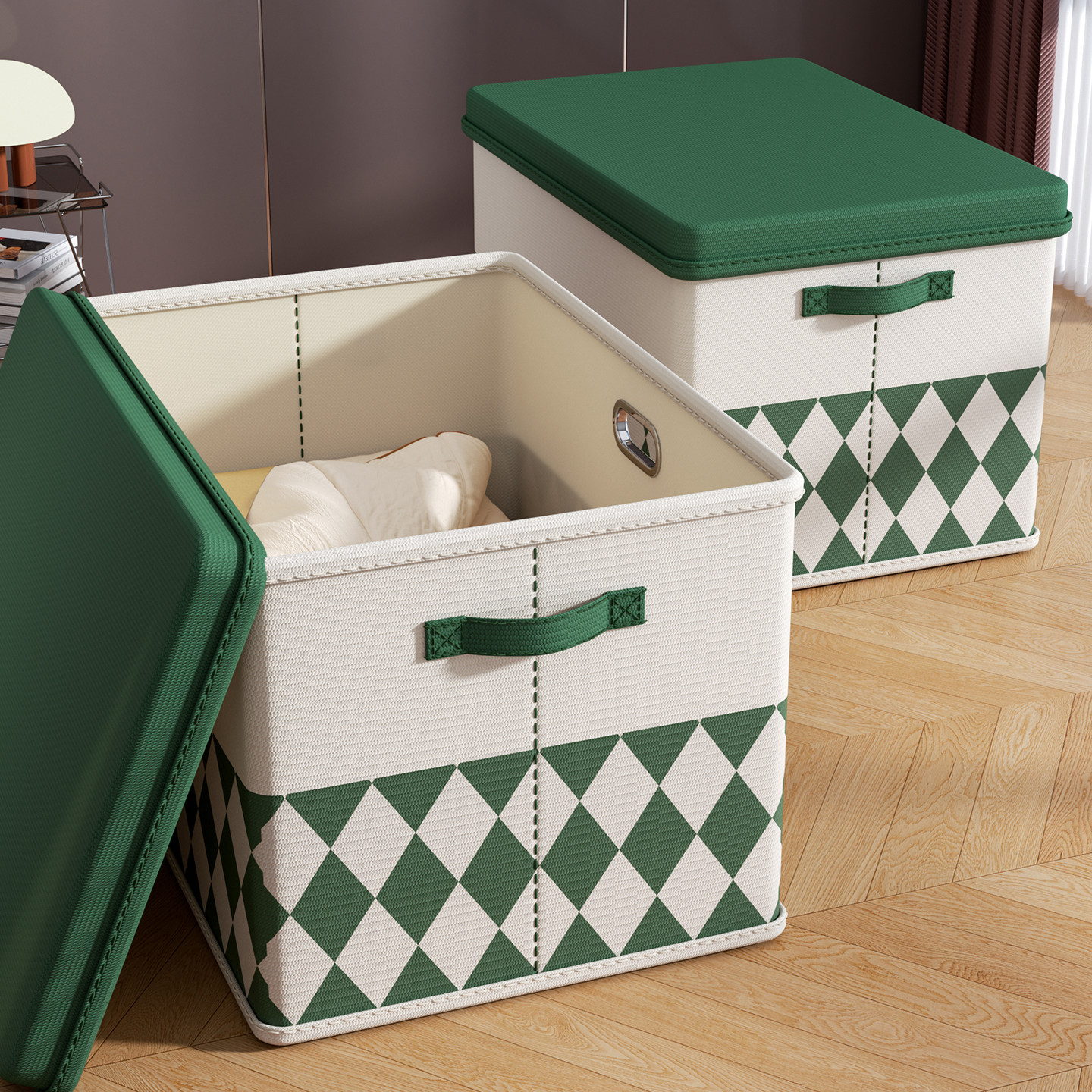 衣服收纳箱大容量家用换季衣物带盖整理盒衣柜被子可折叠百纳箱子