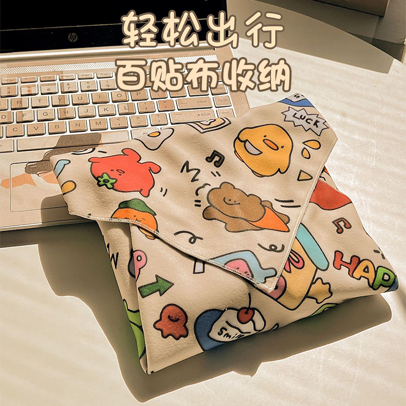 百贴布化妆包女便携式大容量袋子
