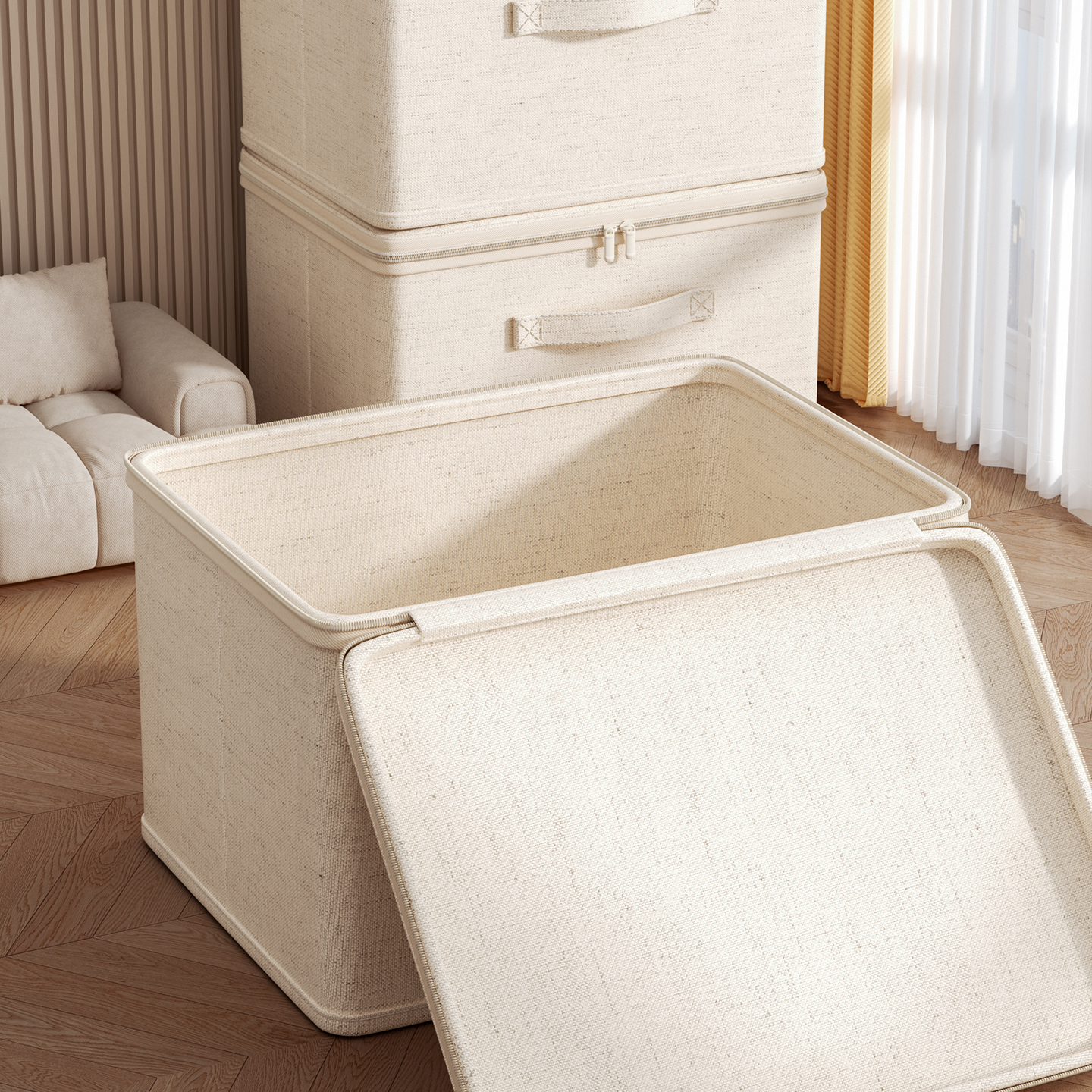 天山棉麻大容量衣物收纳箱