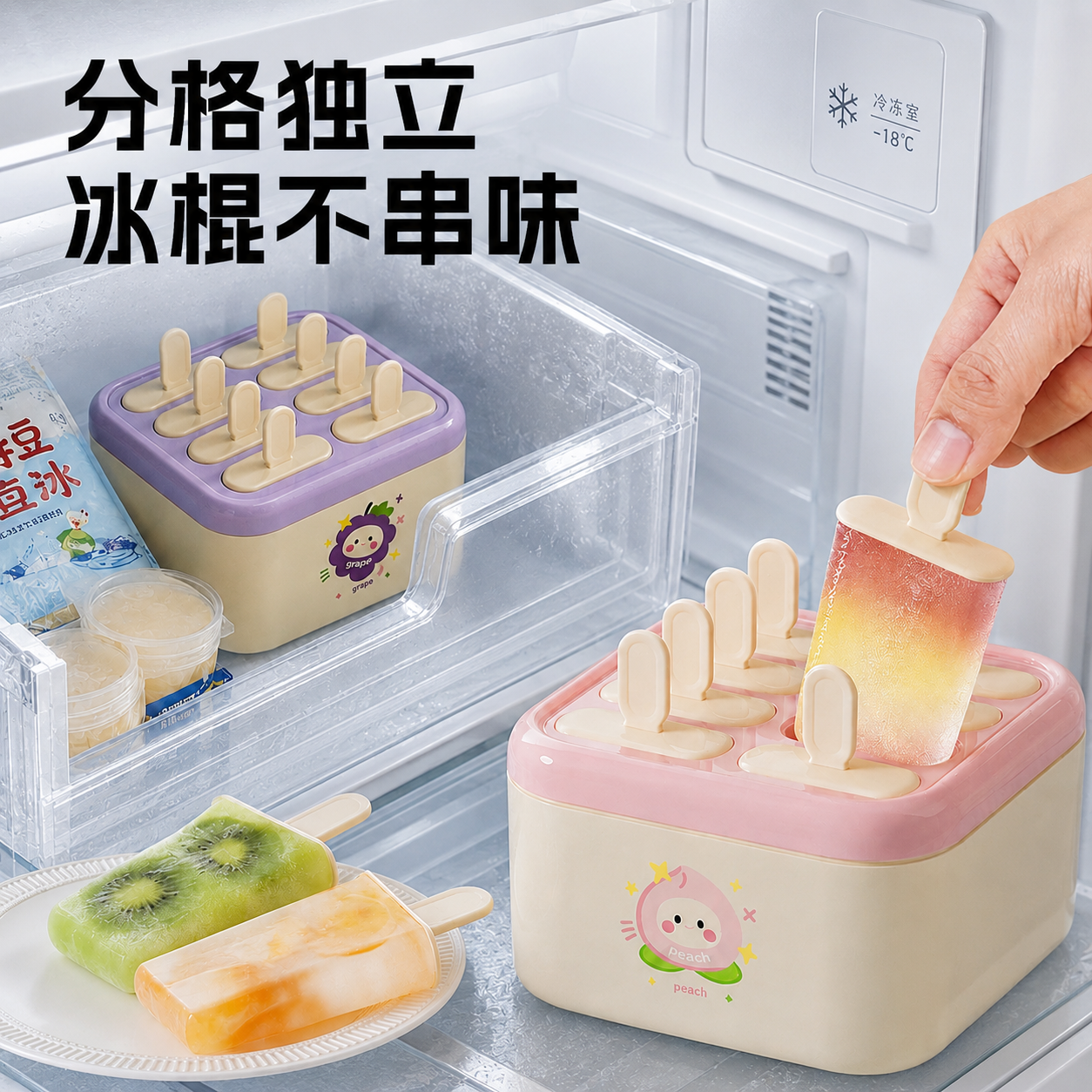 DIY可爱雪糕模具夏季食品级家用儿童自制冰棒冰棍冰淇淋制冰模具