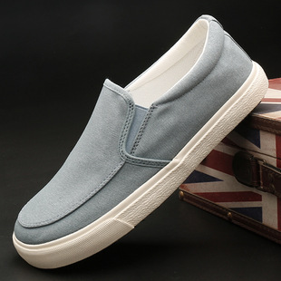 春季 男鞋 透气百搭低帮男士 休闲老北京布鞋 一脚蹬帆布鞋 宝达26001