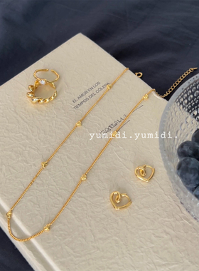 yumidi/倾心 强推!轻欧美风简约时尚小众金色925银爱心项链超精致