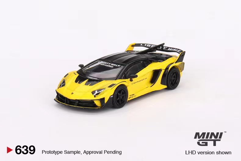 MINI GT1:64 #639 兰博坚尼 Lamborghini 黄色合金汽车模型