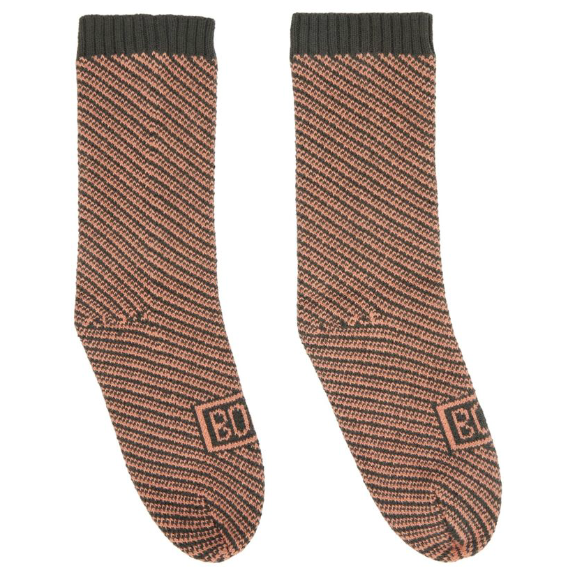 bode 粉色  灰色提花中筒袜男