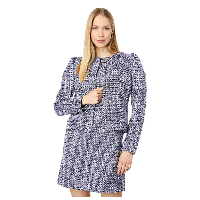 kate spade 凯特·丝蓓 泡泡袖花呢夹克短外套女