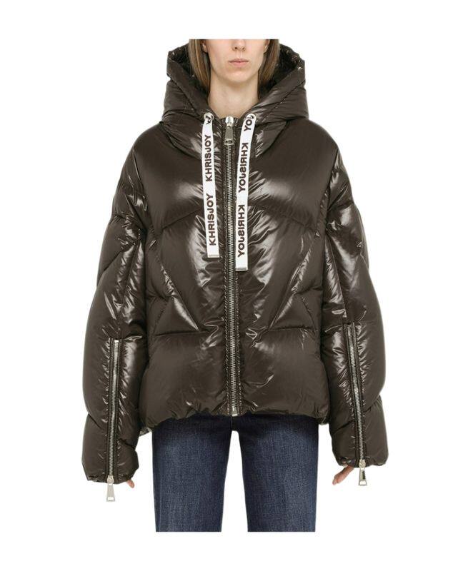 khrisjoy 徽标连帽羽绒服女