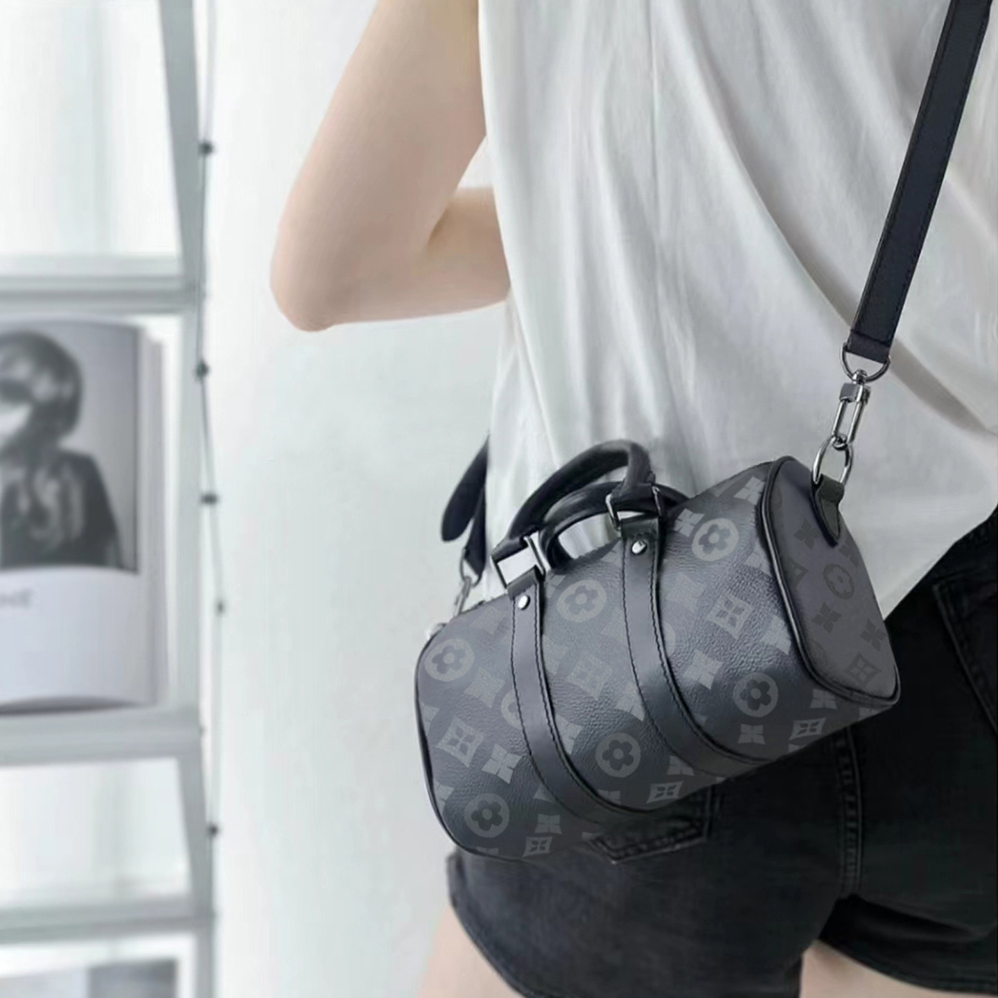 男包斜挎包男潮牌真皮时尚休闲商务通勤keepall高级感单肩手提包