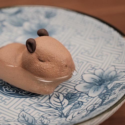 卡皮巴拉治愈情绪小摆件茶桌茶玩可爱茶宠可养自明原创紫砂手作