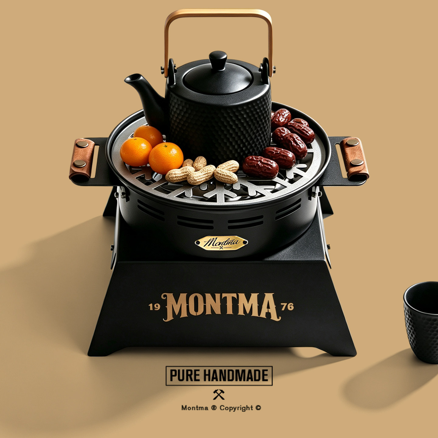 MA美式黑金冰火围炉煮茶器具全套烧烤炉烤火炉子碳炉炭炉烤茶套装