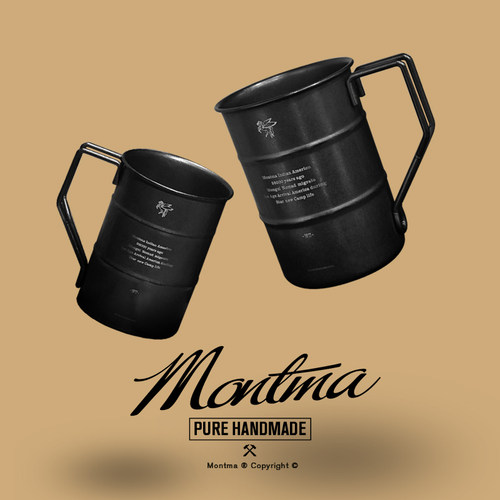 Montma美式高颜黑化做旧露营水杯