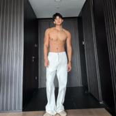 白 高街直筒水洗牛仔裤 黑 JZD 春装 美式 显瘦显高百搭痞帅休闲裤