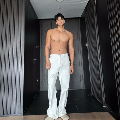 JZD美式高街水洗直筒显瘦牛仔裤