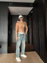 光膀子哥 牛仔爱好者 美式 高街VIBE穿搭做旧直筒百搭休闲牛仔裤
