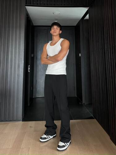 JZD美式高街微喇垂感休闲西裤男