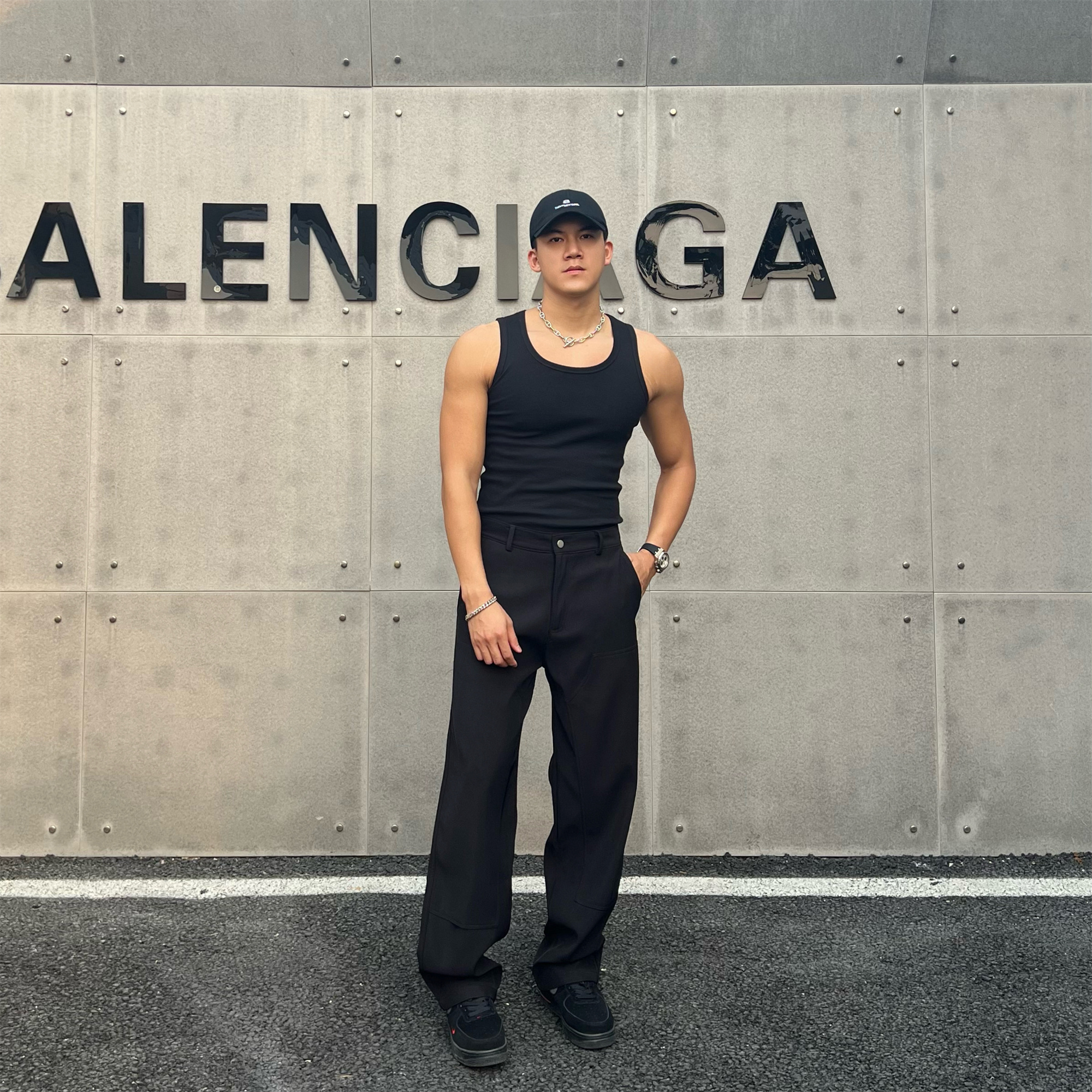 JZD美式高街直筒显瘦休闲西裤男