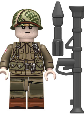 适用乐高军事战争美军兵人士兵武器男孩拼装积木人仔玩具N651-656