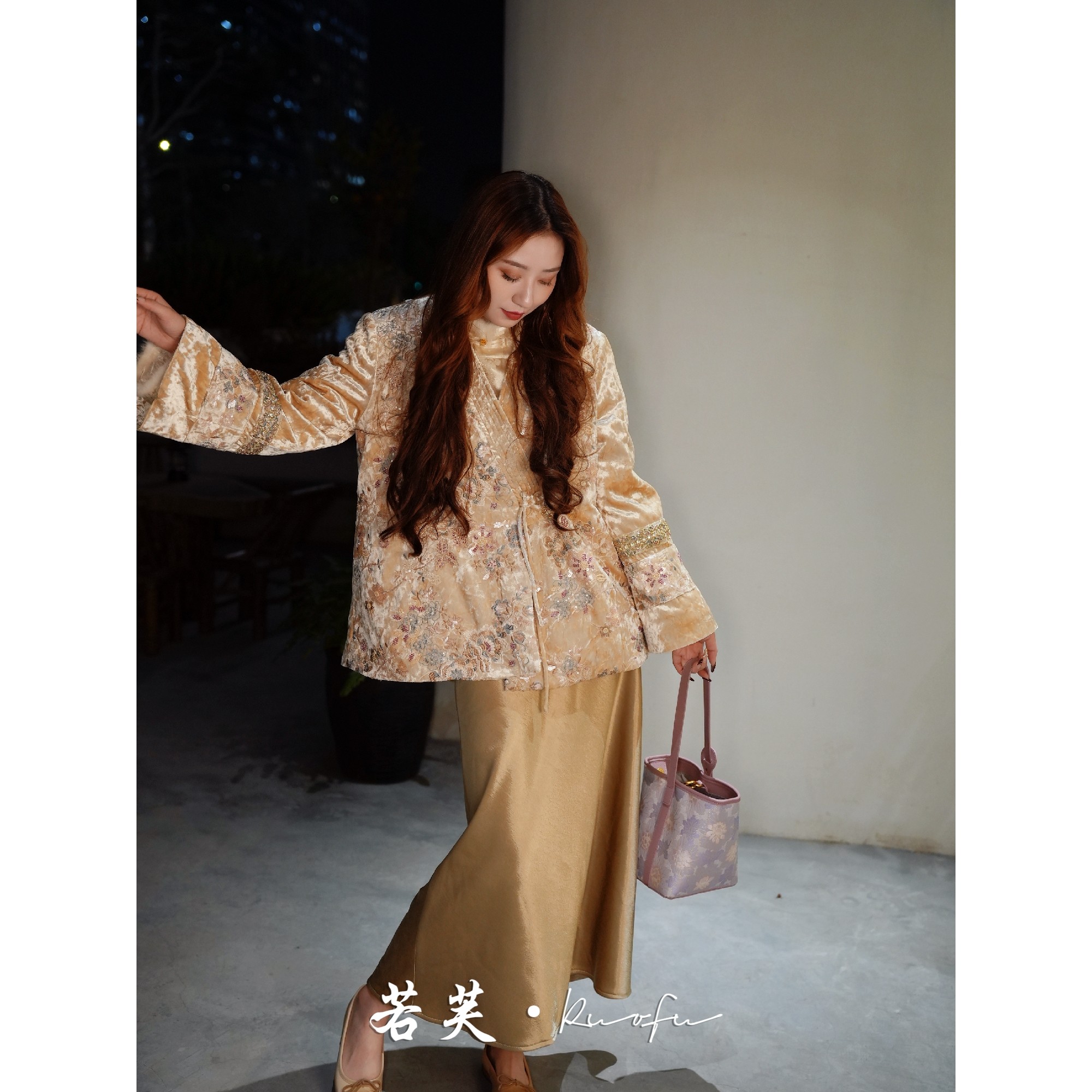 若芙｜【浮光颂】25新款复古文艺羊毛混纺秋季过膝半身长裙女,女装/女士精品,半身裙,淘宝优惠券,粉丝福利购,淘宝优惠卷