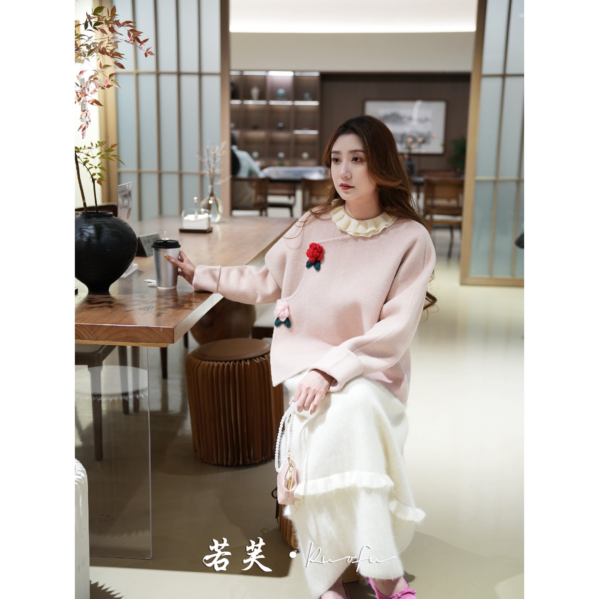 若芙｜【桃夭】冬季新中式拜年服粉红色立体花朵女长袖毛呢外套,女装/女士精品,上衣,淘宝优惠券,粉丝福利购,淘宝优惠卷