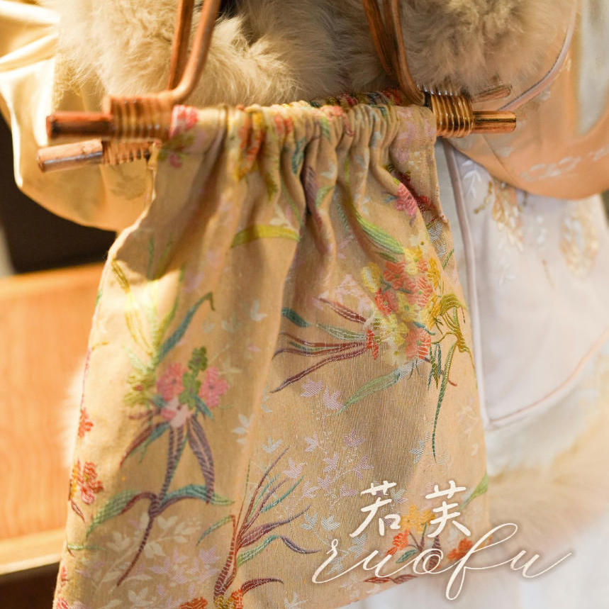 若芙｜【花开时节动京城】竹柄包·复古提花34cm*32cm·非定位花