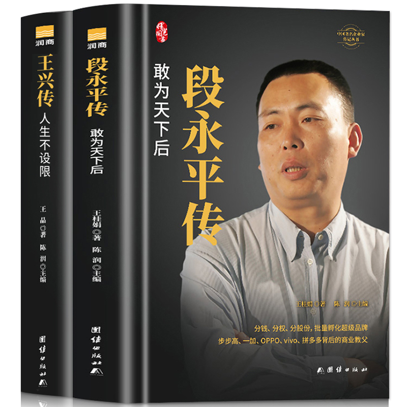 正版2册 段永平传 王兴传 中国著名企业家传记  商界名人传记自传 财经人物成功人士企业家成长史人物传记 成功励志书籍