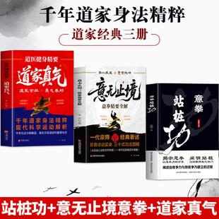 正版3册 意拳站桩功 意无止境意拳精要全解 道家真气道医健身精要 道家经典书籍站桩健身养生法 武术经典中国传统内家拳术养生书籍