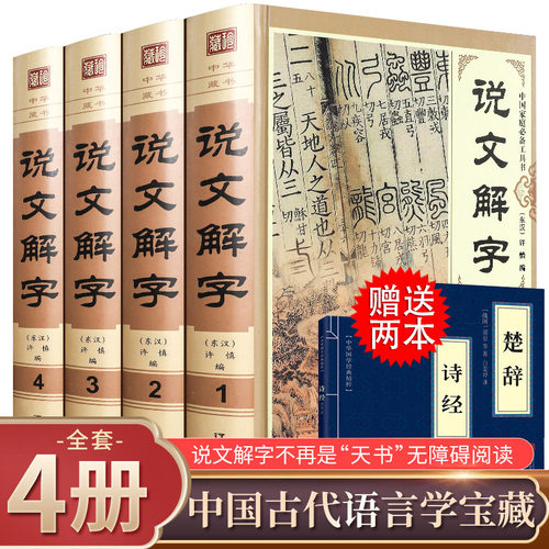 赠书 全6册正版精装说文解字 语言文字图解说文解字注部首通论许慎说文解字详解部首段玉裁注咬文嚼字中华藏书文字汉字研究工具书